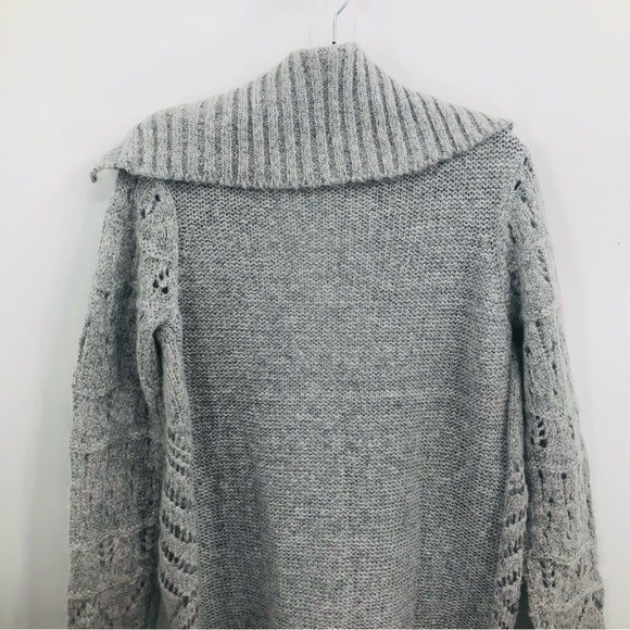Mystree Women’s gray. duster sweater, calf length grey Size‎ large - Picture 6 of 14